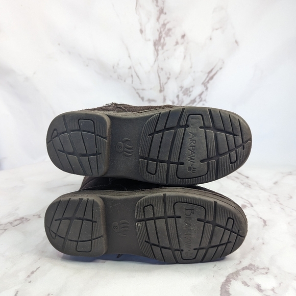 Bearpaw Boots Womens 8 Chocolate Brown Mid Calf Natural Brady - Picture 6 of 10